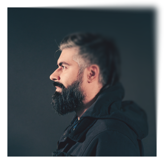 Portrait with blue light